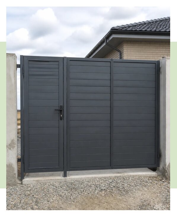 Изготовление и монтаж распашных ворот с калиткой в Ногинске